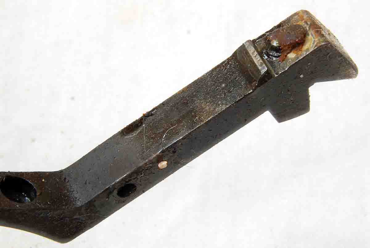 Dried grease and rust on the Model 52B trigger indicate the gun has probably not been apart since it was made.